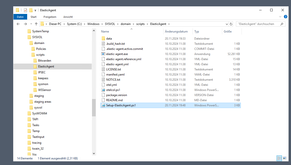 Automatische Installation des Elastic Agents im Windows