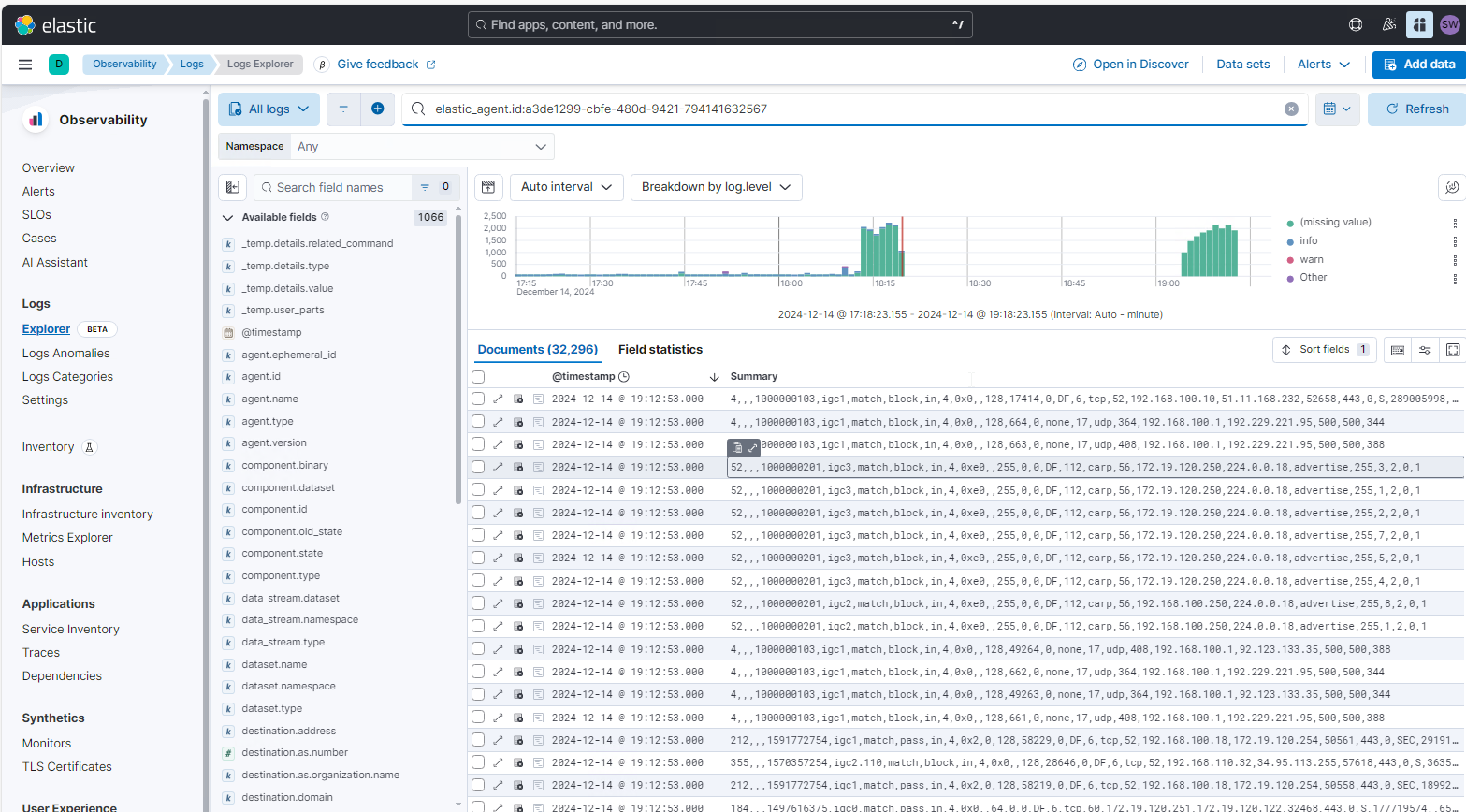 Elastic SIEM PFSense anbinden