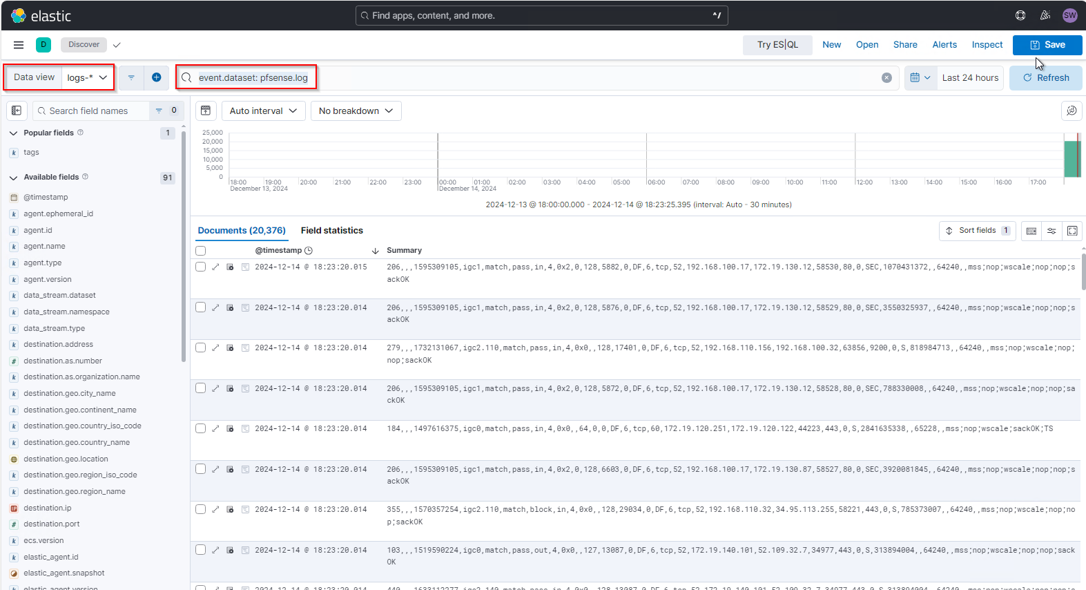 Elastic SIEM PFSense anbinden