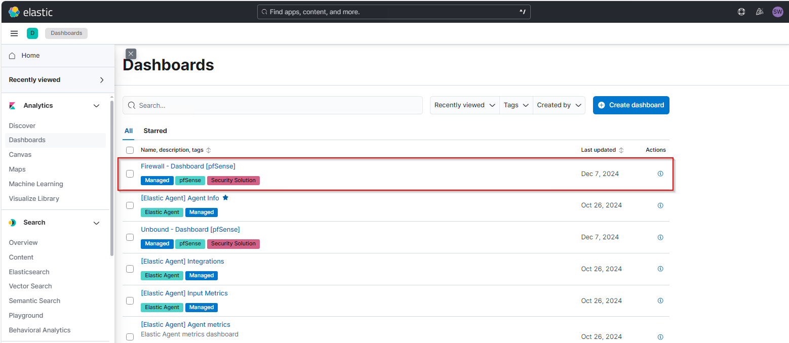 Elastic SIEM PFSense anbinden