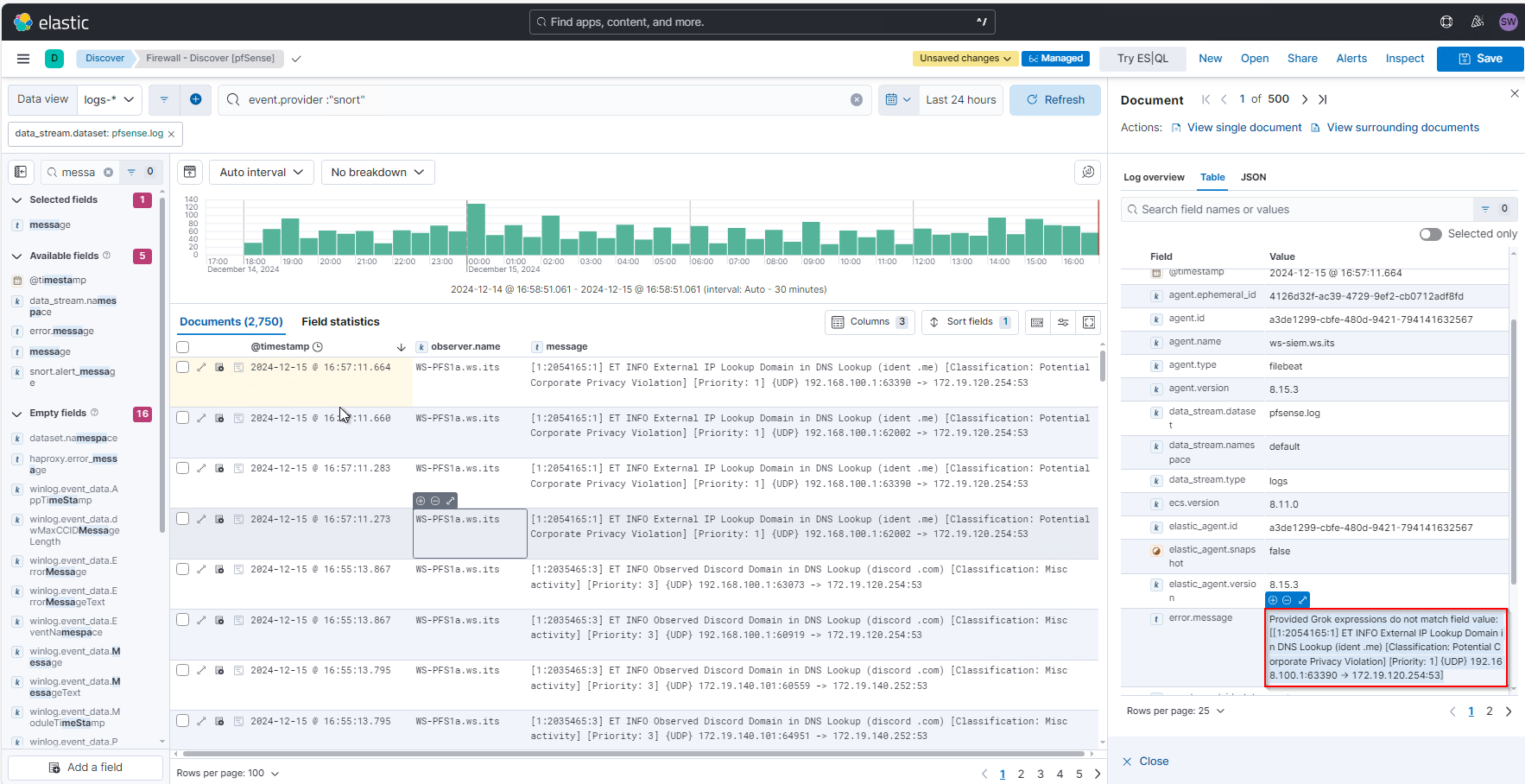 Elastic SIEM PFSense anbinden