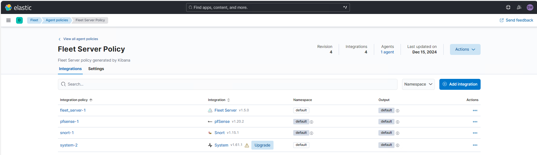 Elastic SIEM PFSense anbinden