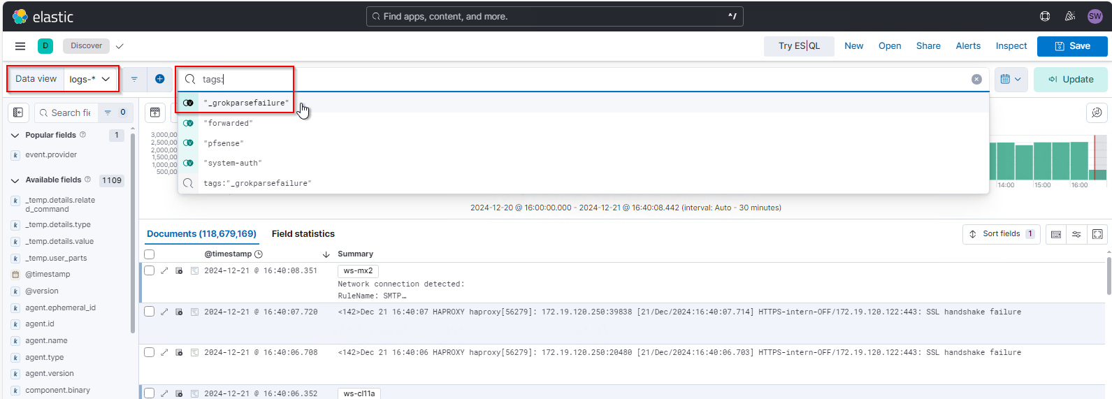 Elastic SIEM Anbindung eines HAProxy am Logstash mit Grok