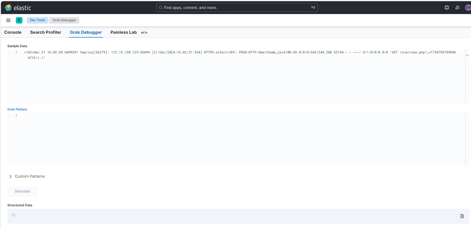 Elastic SIEM Anbindung eines HAProxy am Logstash mit Grok