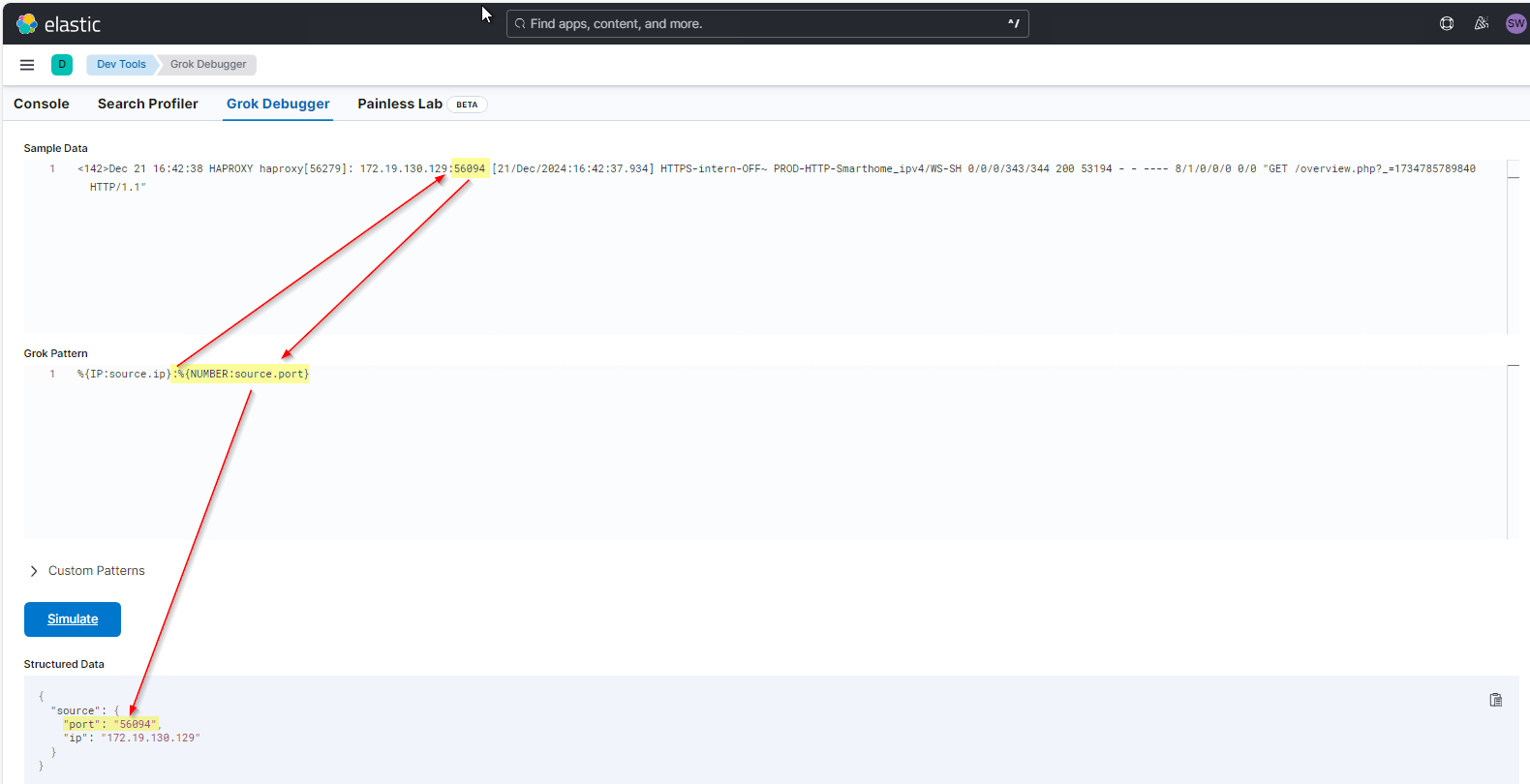 Elastic SIEM Anbindung eines HAProxy am Logstash mit Grok