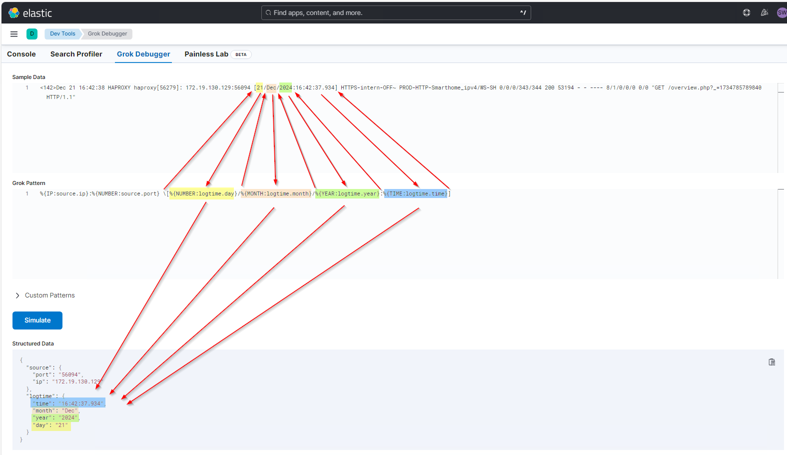 Elastic SIEM Anbindung eines HAProxy am Logstash mit Grok