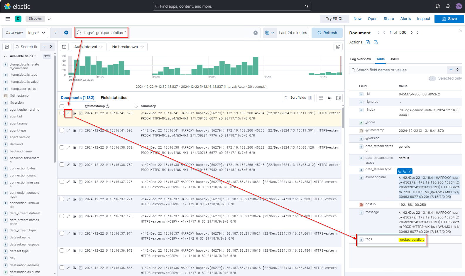 Elastic SIEM Anbindung eines HAProxy am Logstash mit Grok