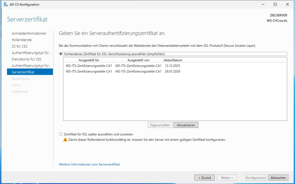 Migration PKI auf Windows Server 2025