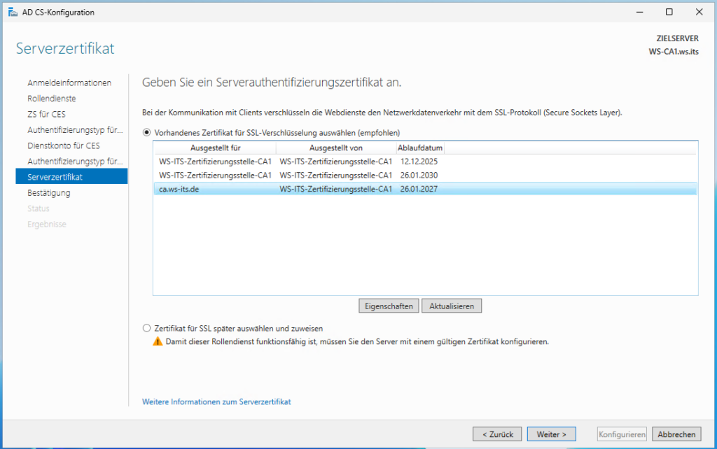 Migration PKI auf Windows Server 2025