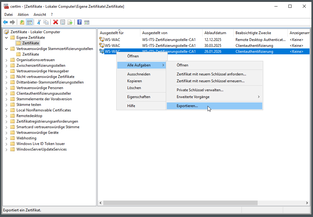 Migration PKI auf Windows Server 2025