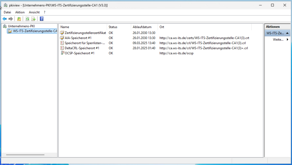 Migration PKI auf Windows Server 2025