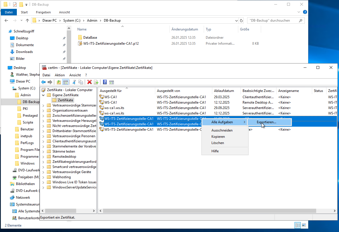 Migration PKI auf Windows Server 2025