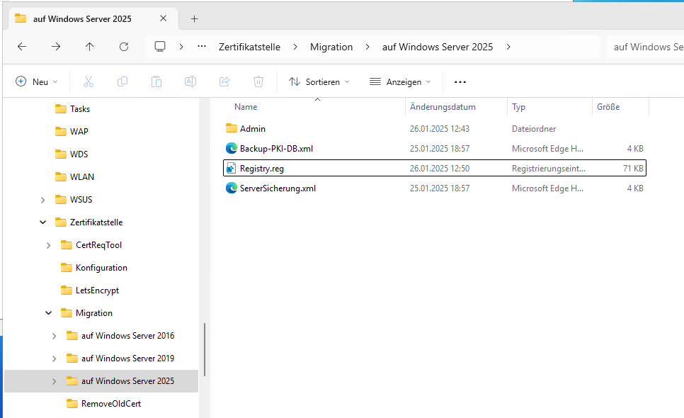 Migration PKI auf Windows Server 2025