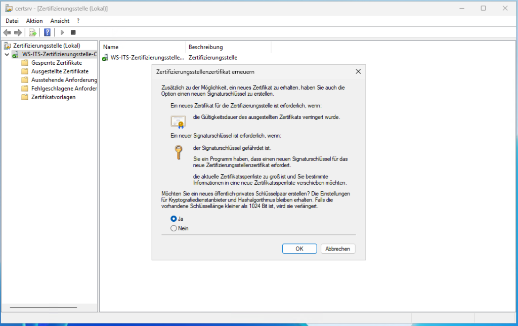 Migration PKI auf Windows Server 2025
