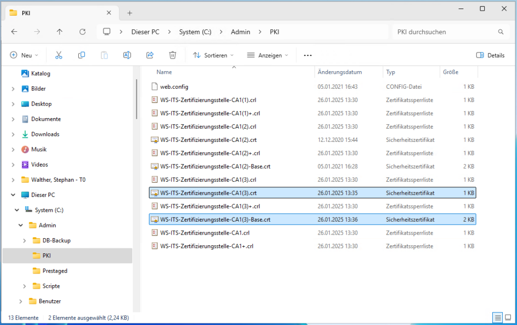 Migration PKI auf Windows Server 2025