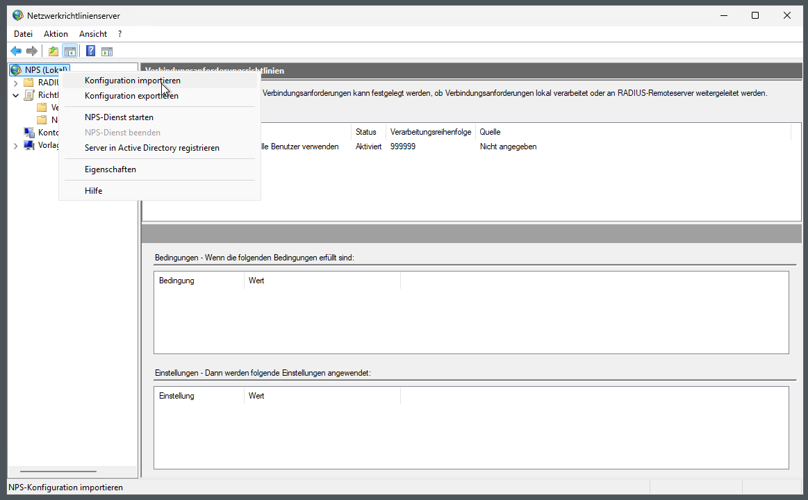 Migration NPS auf Windows Server 2025