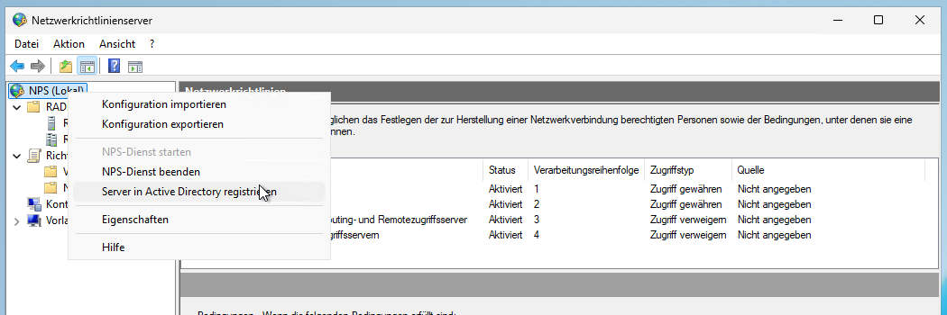 Migration NPS auf Windows Server 2025