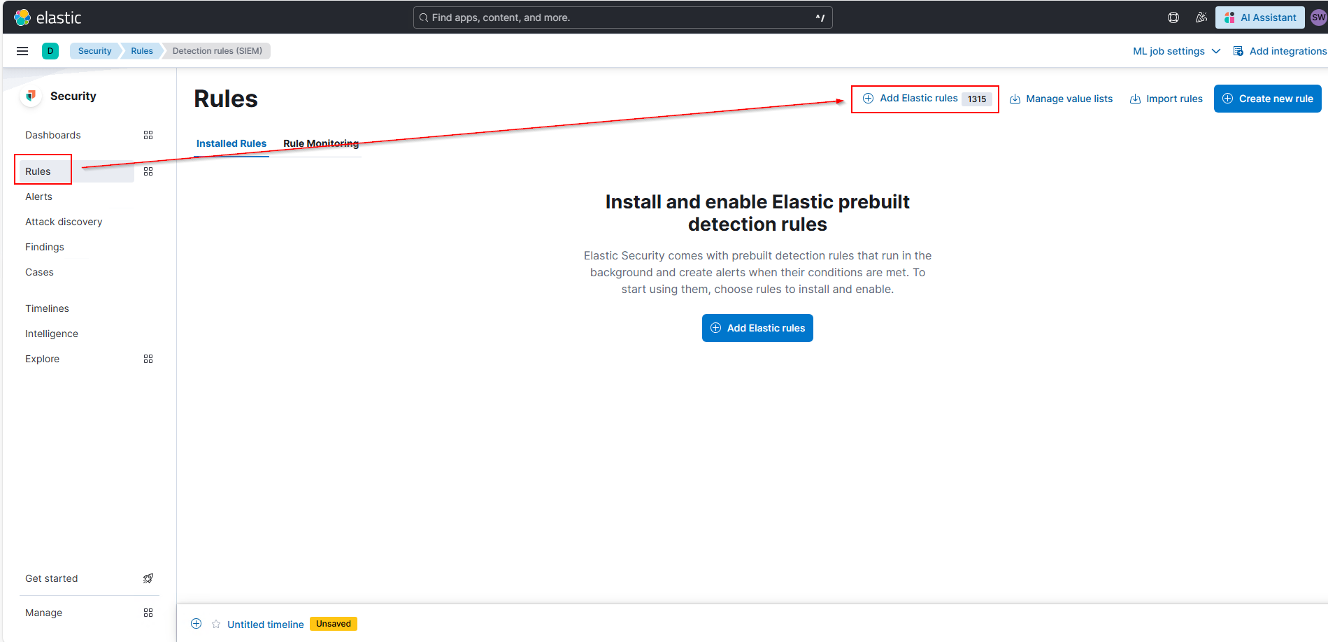 Elastic Search SIEM-Rule