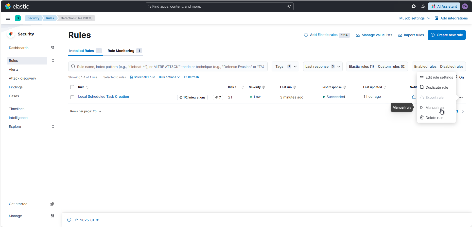 Elastic Search SIEM-Rule