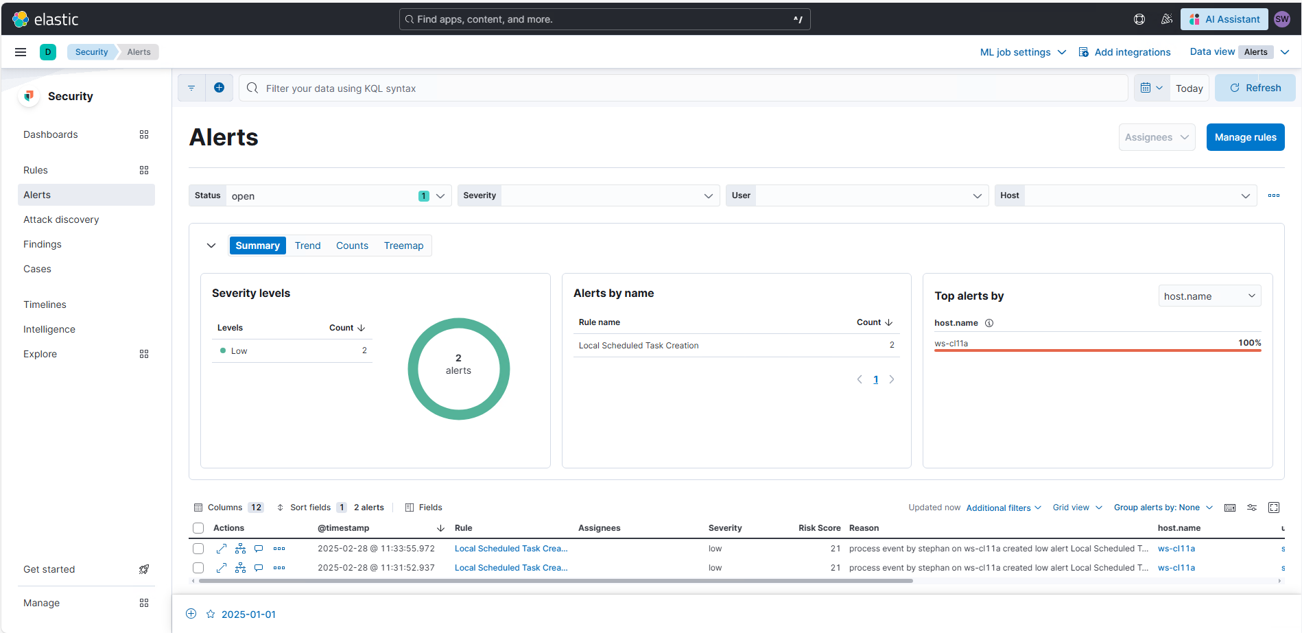 Elastic Search SIEM-Rule