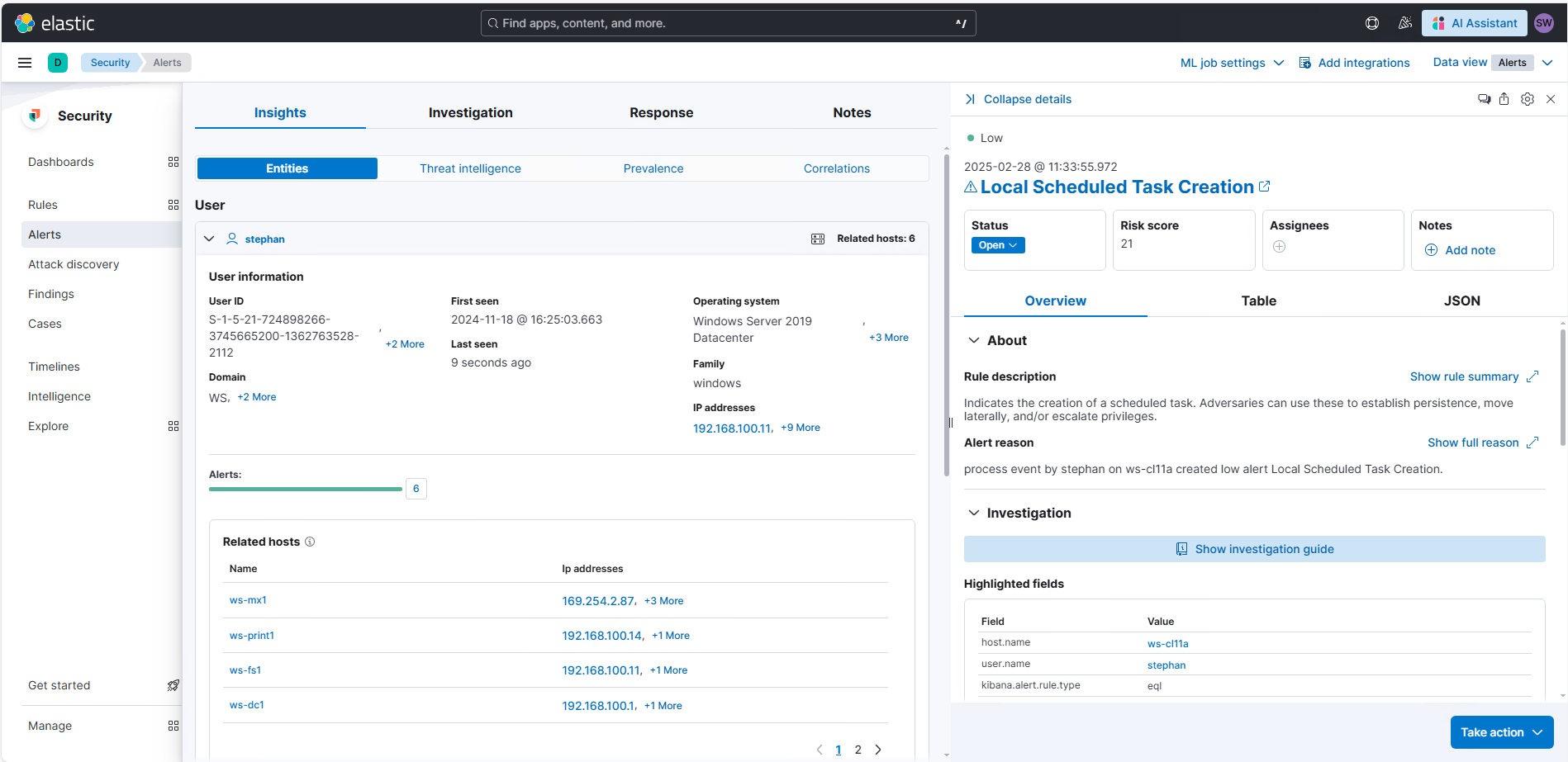 Elastic Search SIEM-Rule