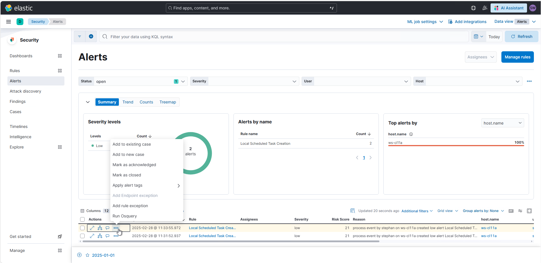 Elastic Search SIEM-Rule