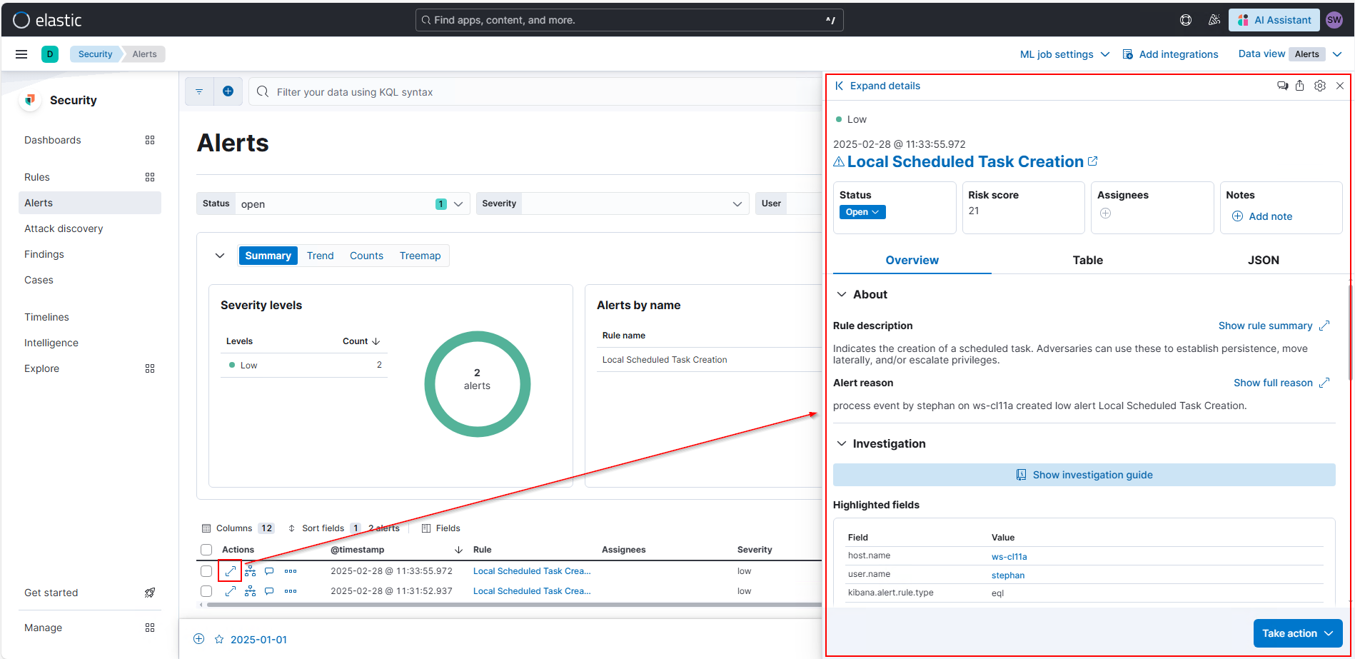 Elastic Search SIEM-Rule