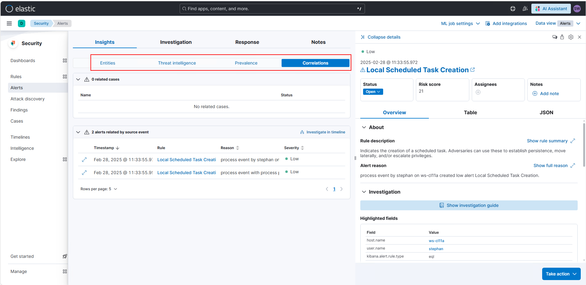 Elastic Search SIEM-Rule