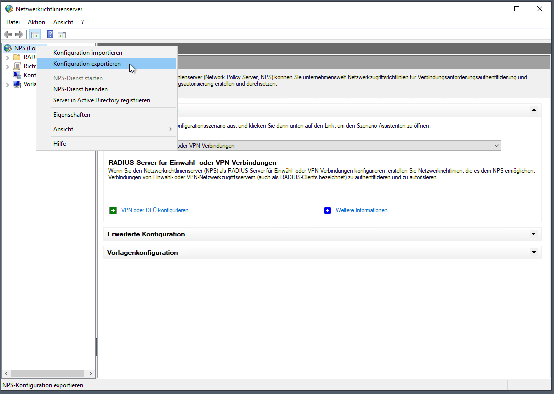 Migration NPS auf Windows Server 2025