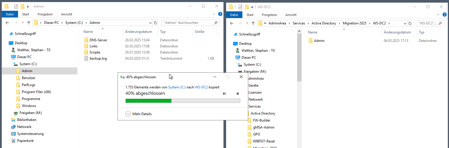 Migration eines DCs auf Windows Server 2025