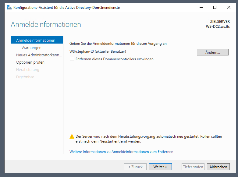 Migration eines DCs auf Windows Server 2025