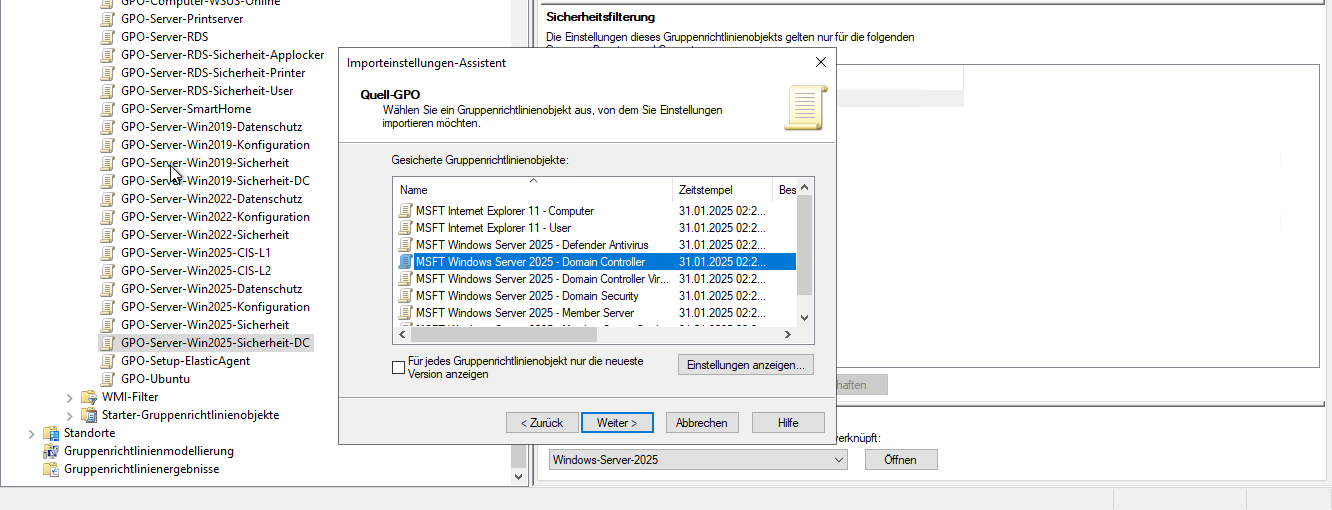 Migration eines DCs auf Windows Server 2025