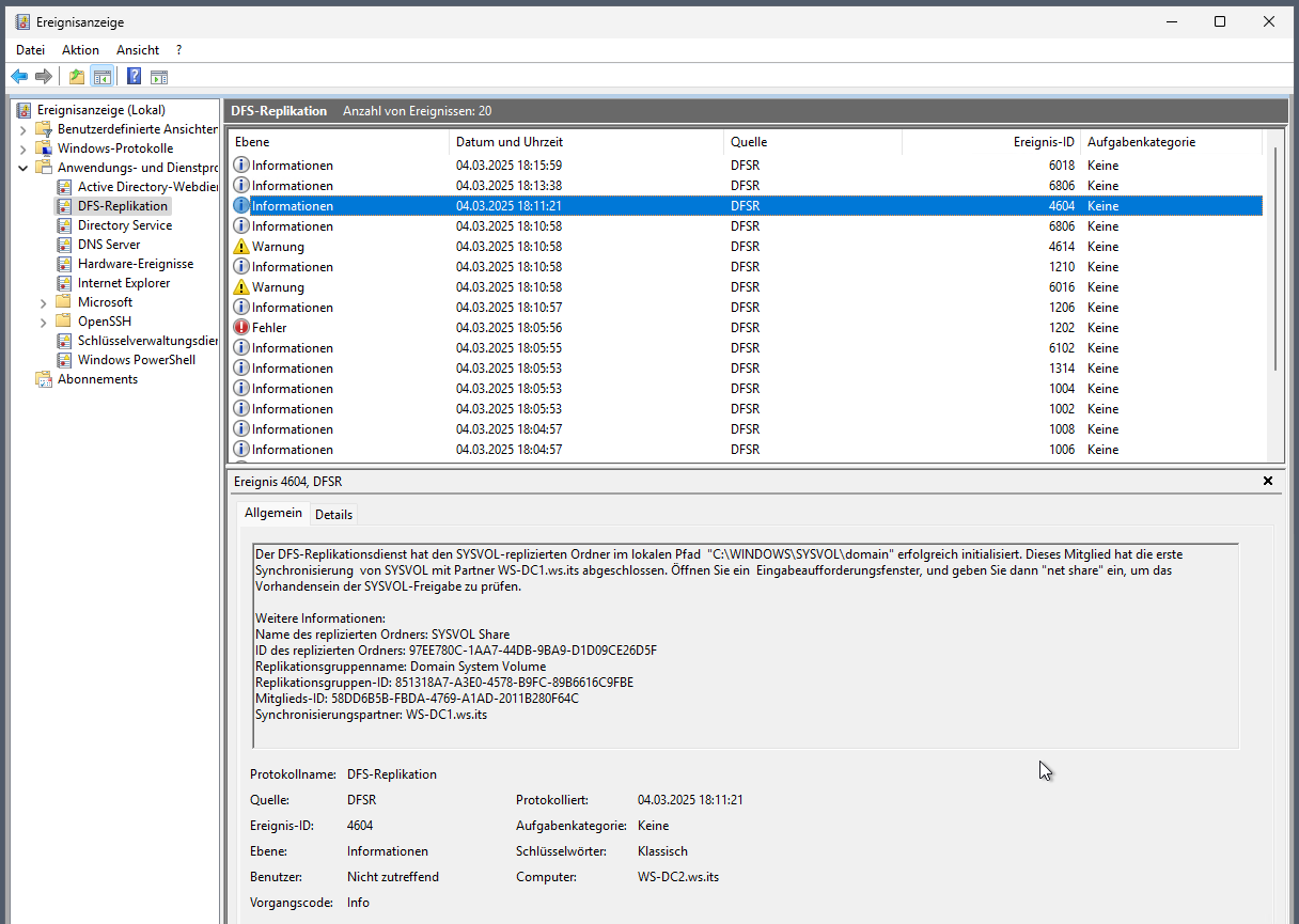 Migration eines DCs auf Windows Server 2025