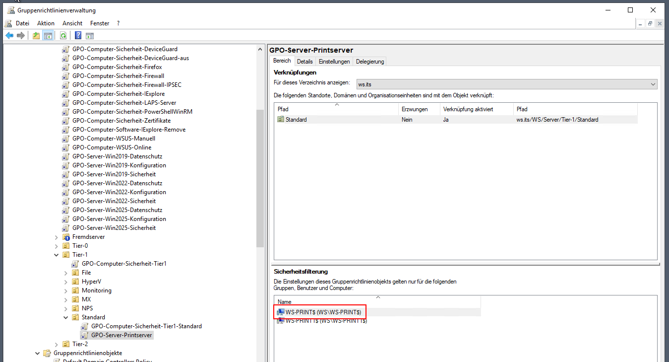 Migration eines Druck- und Scan-Servers zu Windows Server 2025